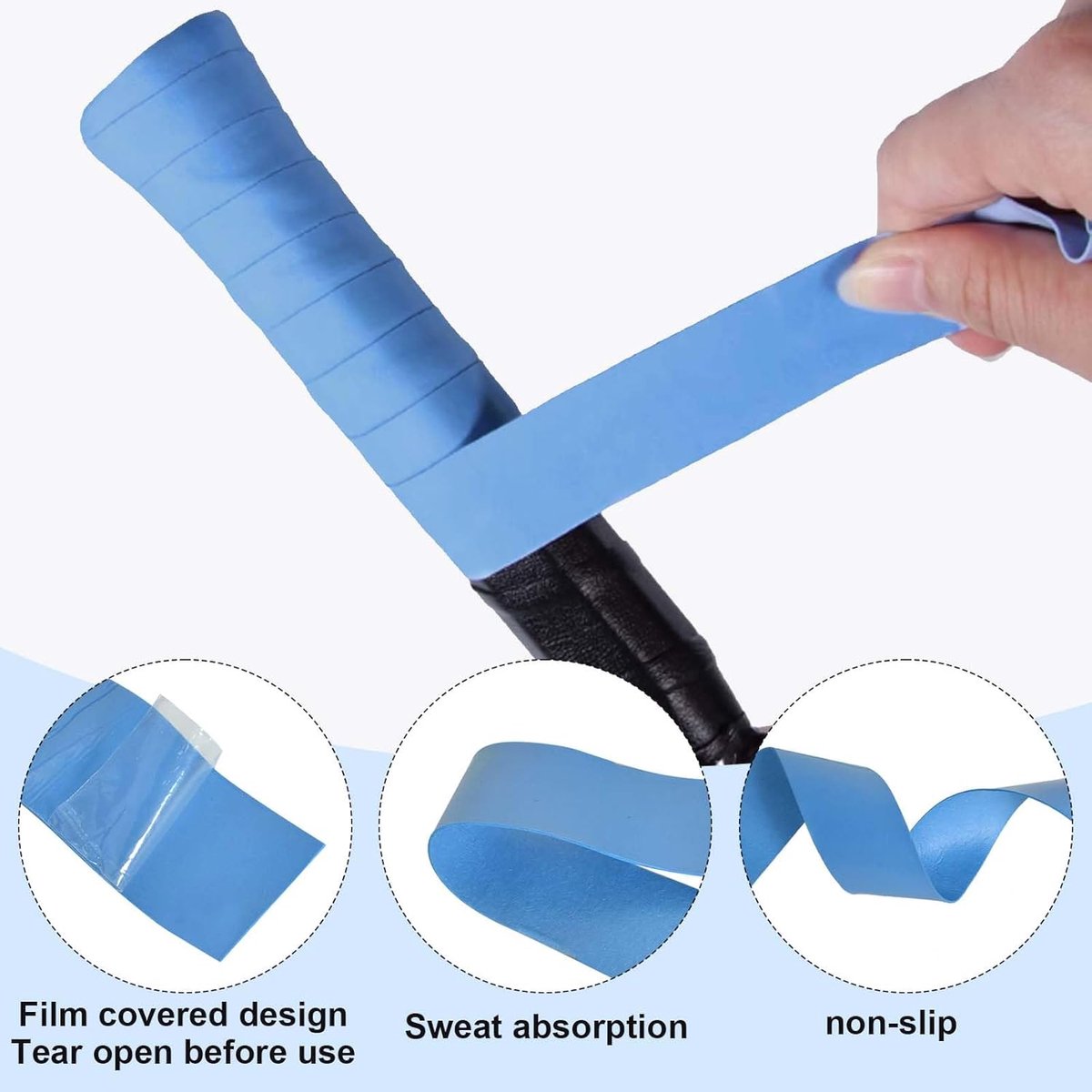 10 pieces - Racket grips - Racket Grip Tape - multicolored grip tape for rackets - Badminton grip tape - Tennis racket grip tape - anti-slip grip tape for tennis rackets - replacement overgrip - sports accessories - for tennis rackets, tennis, squash