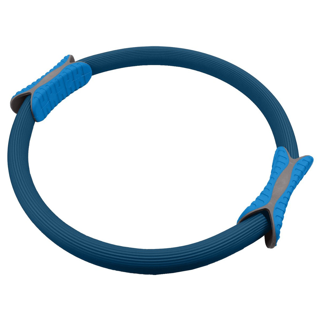 Powertrain 40cm Pilates Ring Magic Fitness Circle Dual Grip Handles for Yoga Core Thigh Workout Resistance - Blue