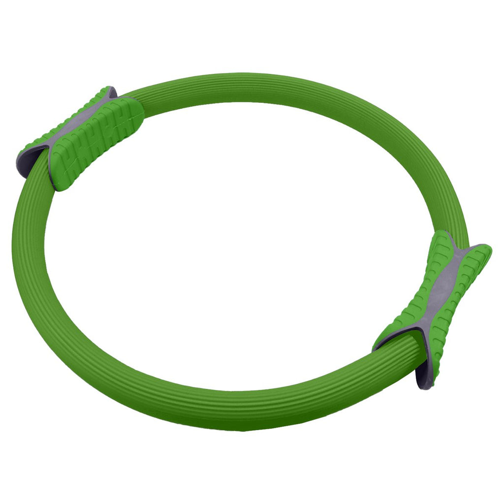Powertrain 40cm Pilates Ring Magic Fitness Circle Dual Grip Handles for Yoga Core Thigh Workout Resistance - Green