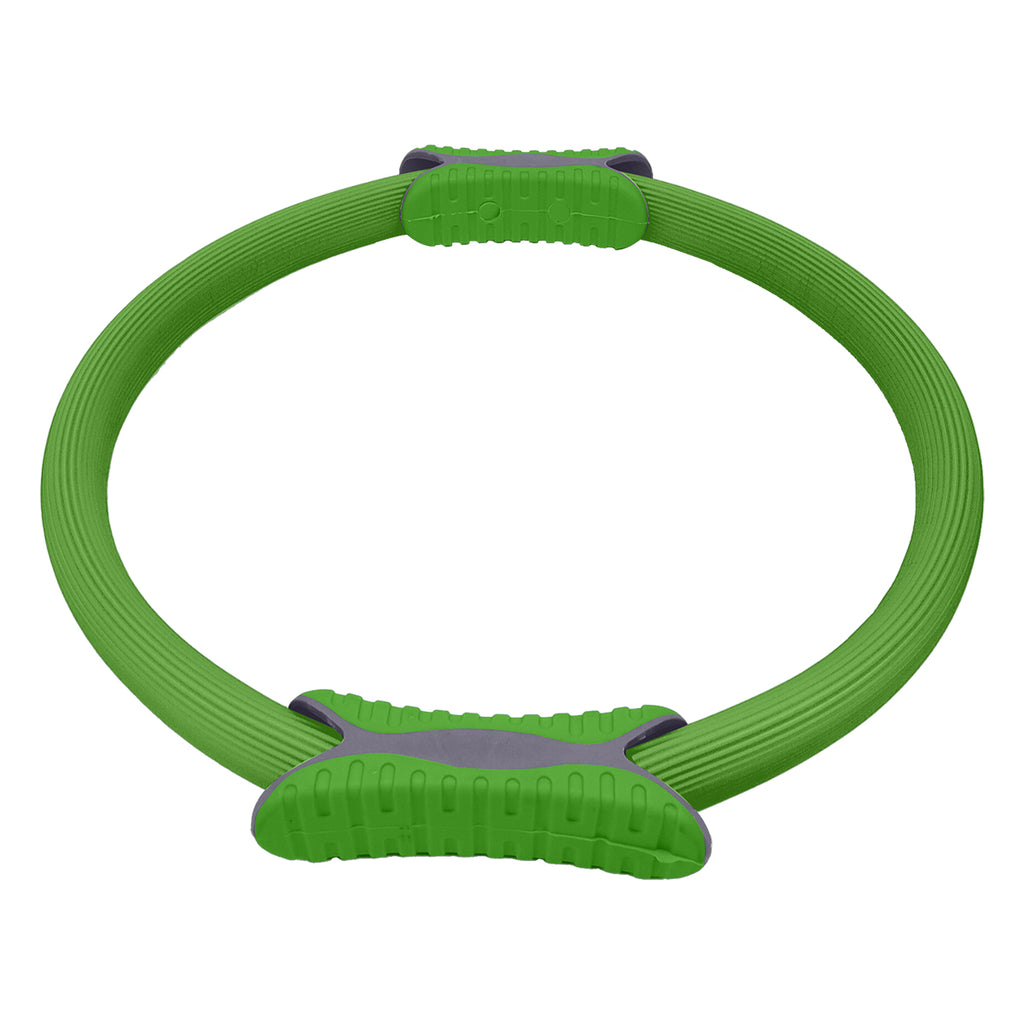 Powertrain 40cm Pilates Ring Magic Fitness Circle Dual Grip Handles for Yoga Core Thigh Workout Resistance - Green