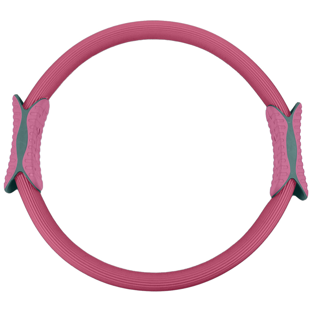 Powertrain 40cm Pilates Ring Magic Fitness Circle Dual Grip Handles for Yoga Core Thigh Workout Resistance - Pink