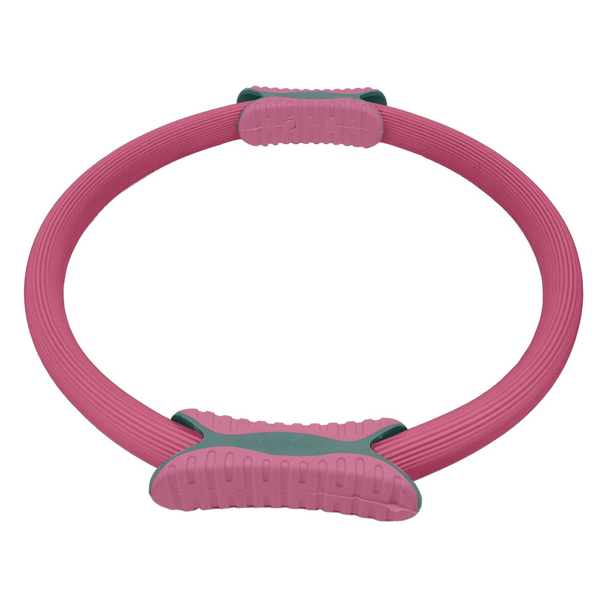 Powertrain 40cm Pilates Ring Magic Fitness Circle Dual Grip Handles for Yoga Core Thigh Workout Resistance - Pink