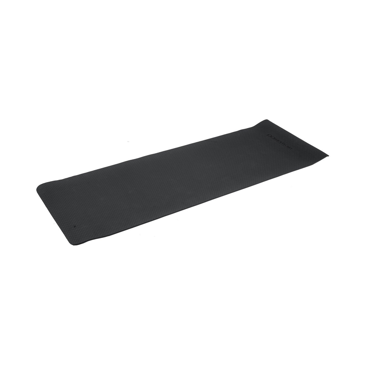 Powertrain 6mm Non-Slip TPE Yoga Mat Double Layer Exercise Pilates Fitness Workout Mat with Carry Strap - Black