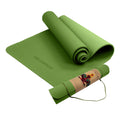 Powertrain 6mm Non-Slip TPE Yoga Mat Double Layer Exercise Pilates Fitness Workout Mat with Carry Strap - Green