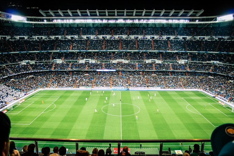 Soccer match in a stadium